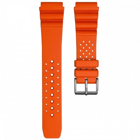 Rubber Diver's Watch Strap - Orange