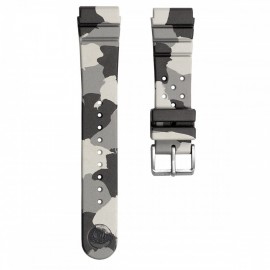Rubber Diver's Watch Strap - Grey Camouflage
